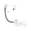 Сифон Ани для ванны прямоточный полуавтомат 1 1/2 трос 560мм, труба 40/50, EM411