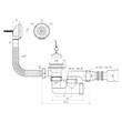 Сифон Ани для ванны регулируемый с выпуском и переливом 1 1/2 с гибкой трубой 40*50 (E255) 1/30