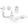 Сифон АНИ для ванны с выпуском и переливом плоский 1 1/2 с гибкой трубой 40*50 (Е055) 1/35