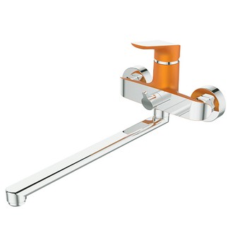Смеситель для ванны DEVIDA GEMMA-ORANGE с поворотным изливом и дивертором, оранжевый DVS1423-15O