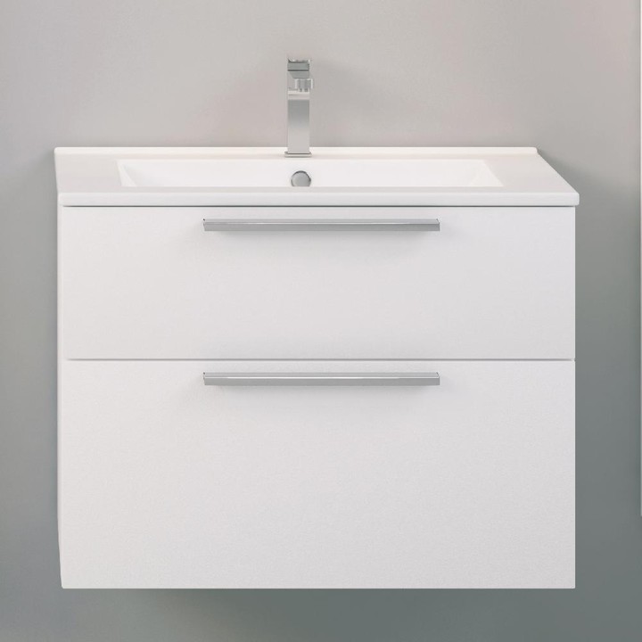 Комплект мебели подвесной ARONA 60 (тумба + раковина Quadro 60, Россия), цвет белый матовый