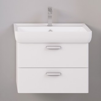Комплект мебели подвесной LACIO 60 (тумба + раковина Q-60, Дрея), цвет белый матовый