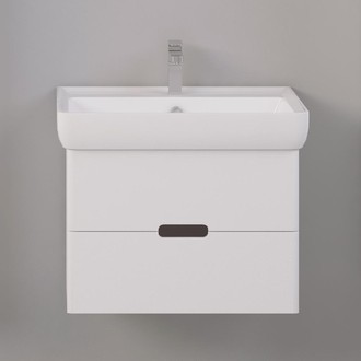 Комплект мебели подвесной LARGO 60 (тумба + раковина Q-60, Дрея), цвет белый матовый