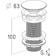 Донный клапан L2268-Bonde CLICK/CLACK 5/4, с большой загл., без перелива Nicoll