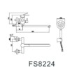 Смеситель Fmark для ванны с лейкой ЧЕРНЫЙ FS8224H