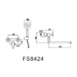 Смеситель Fmark для ванны с лейкой ЧЕРНЫЙ FS8424H