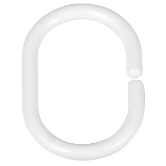 Кольцо для шторки для ванной белое овальное 46*30мм