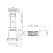 Сифон Ани Грот1 1/2 *40 (A0110) с гофрой 715мм выход 50