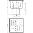 Трап вертикальный 050 нерж. решетка 100х100 (TQ5202) СУХОЙ