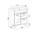 Тумба для ванны напольная Joli 70  tnJOLI70.1D.2Y-01 1 дверь, 2 ящика с раковиной Балтика 70