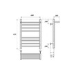 Полотенцесушитель электрический Point Аврора PN10146SPE П7 400x600 с полкой левый/правый, хром