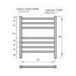 Полотенцесушитель электрический Point Веста PN70756B П7 500x600, диммер слева, черный