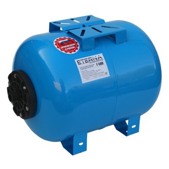Гидроаккумулятор ETERNA H050П пластиковый фланец (горизонтальный синий)