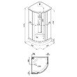 Душевая кабина Ультра 80*80 А 1/4 круга, низк. подд., Белый, прозр, ДН4 (7 мест+сифон D90мм)