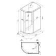 Душевая кабина Коралл 120х80 А (1/4 круга, средний поддон, смеситель и сифон в комплекте)