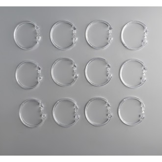 Кольцо для шторки для ванной прозрачное круглое D=55 мм (12 шт.)