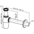 Сифон металлический Ledeme для умывальника 1 1/4''*32 черный без выпуска L80B