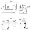 Смеситель с гигиеническим душем, встраиваемый, черный Lemark Bronx LM3720BL