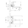 Смеситель для ванны с плоским изливом 200мм, Lemark Point LM0317C