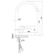 Смеситель для кухни с высоким поворотным изливом 180 мм, хром ROSSINKA B35-23