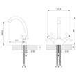 Смеситель для умывальника с поворотным  изливом  220 мм, хром ROSSINKA H02-62