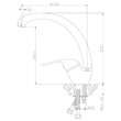 Смеситель одноручный (40 мм)  для кухни с высоким поворотным изливом 180 мм, хром ROSSINKA Y40-23